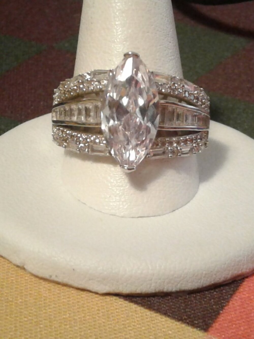 BCO225 Bella Luce Platinum Plated Center Design/Bridal Ring 8.12ctw. Sz.10 LNC